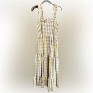 Abercrombie & Fitch Ruffle Strap Smocked Midi Dress